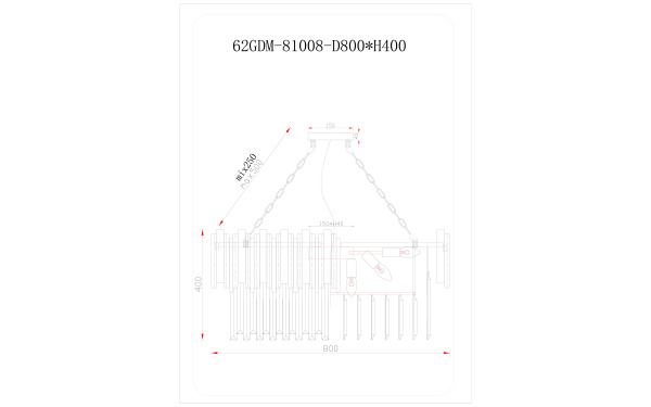 Люстра с кристаллами (золото) 62GDM-81008-800